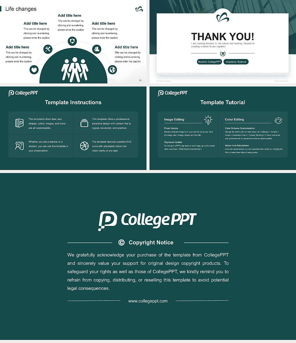 Yamagata University National Scholarship Defense PPT Template16:9 ratio PPT effect preview image4