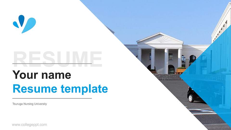 Tsuruga Nursing University Resume PPT Template16:9 ratio PPT effect preview image