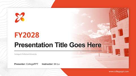 Yamaguchi Prefectural University Academic Presentation/Research Findings Report PPT Template