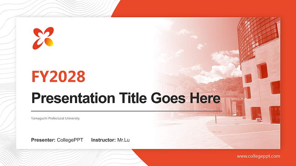 Yamaguchi Prefectural University Academic Presentation/Research Findings Report PPT Template16:9 ratio PPT effect preview image