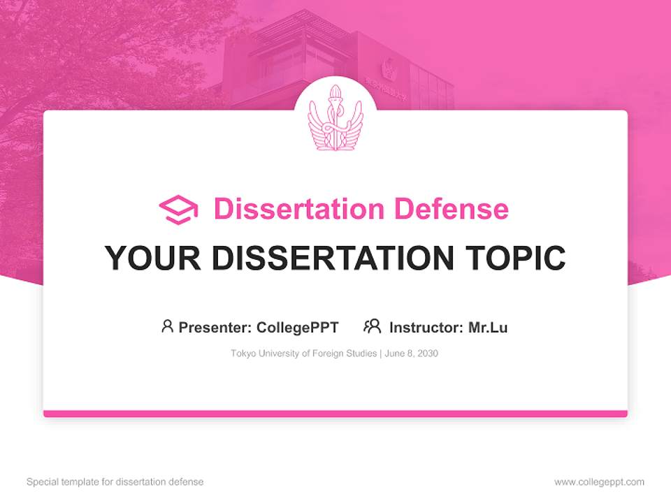 Tokyo University of Foreign Studies Graduation Thesis Defense PPT Template4:3 ratio PPT effect preview image7