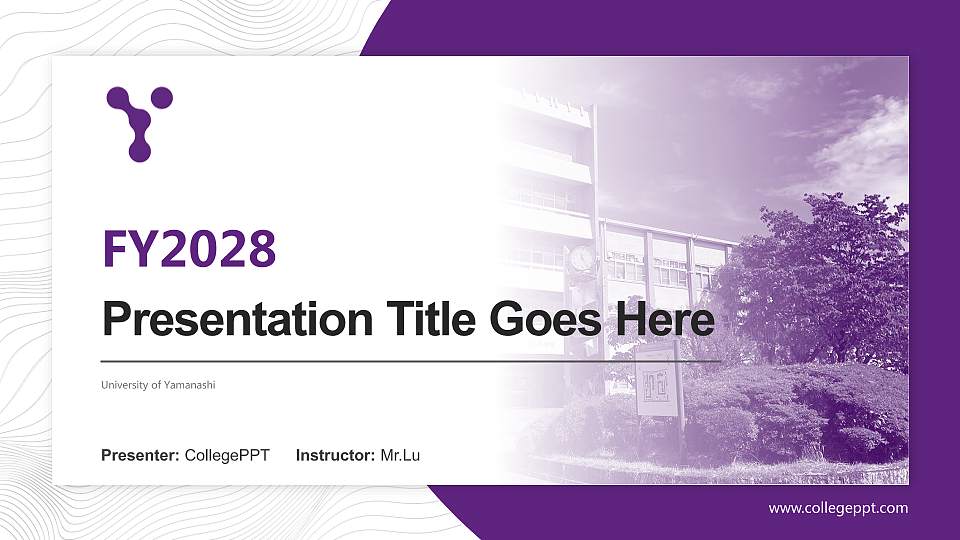 University of Yamanashi Academic Presentation/Research Findings Report PPT Template16:9 ratio PPT effect preview image