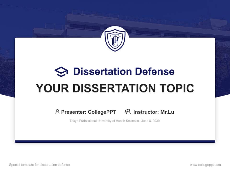 Tokyo Professional University of Health Sciences Graduation Thesis Defense PPT Template4:3 ratio PPT effect preview image7