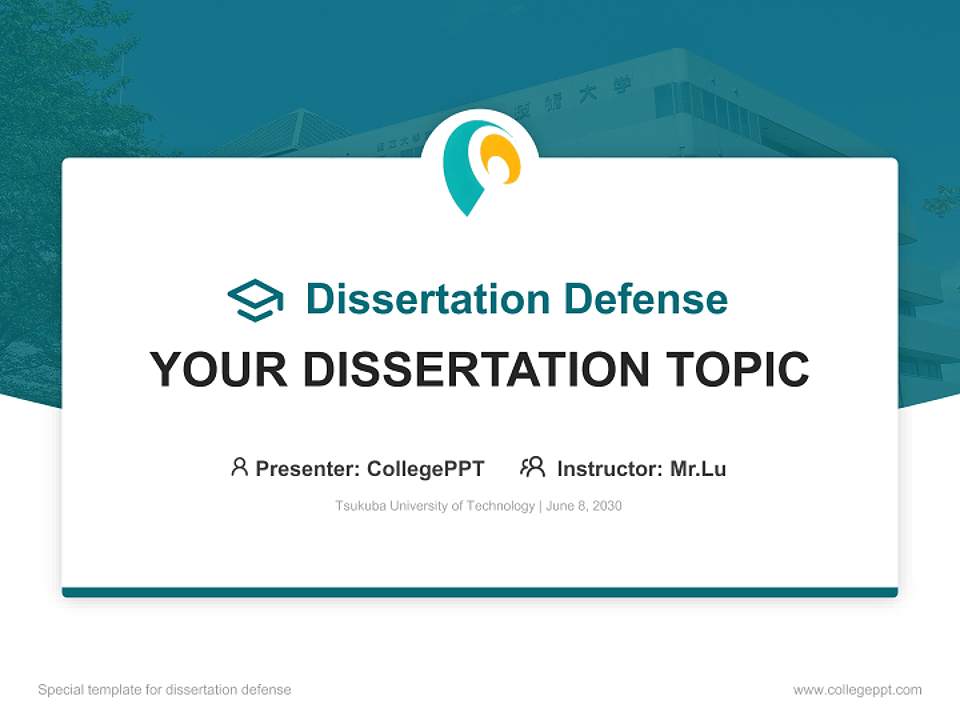 Tsukuba University of Technology Graduation Thesis Defense PPT Template4:3 ratio PPT effect preview image7