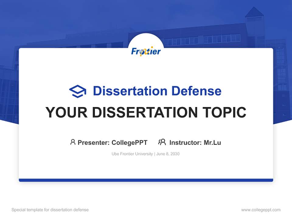 Ube Frontier University Graduation Thesis Defense PPT Template4:3 ratio PPT effect preview image7