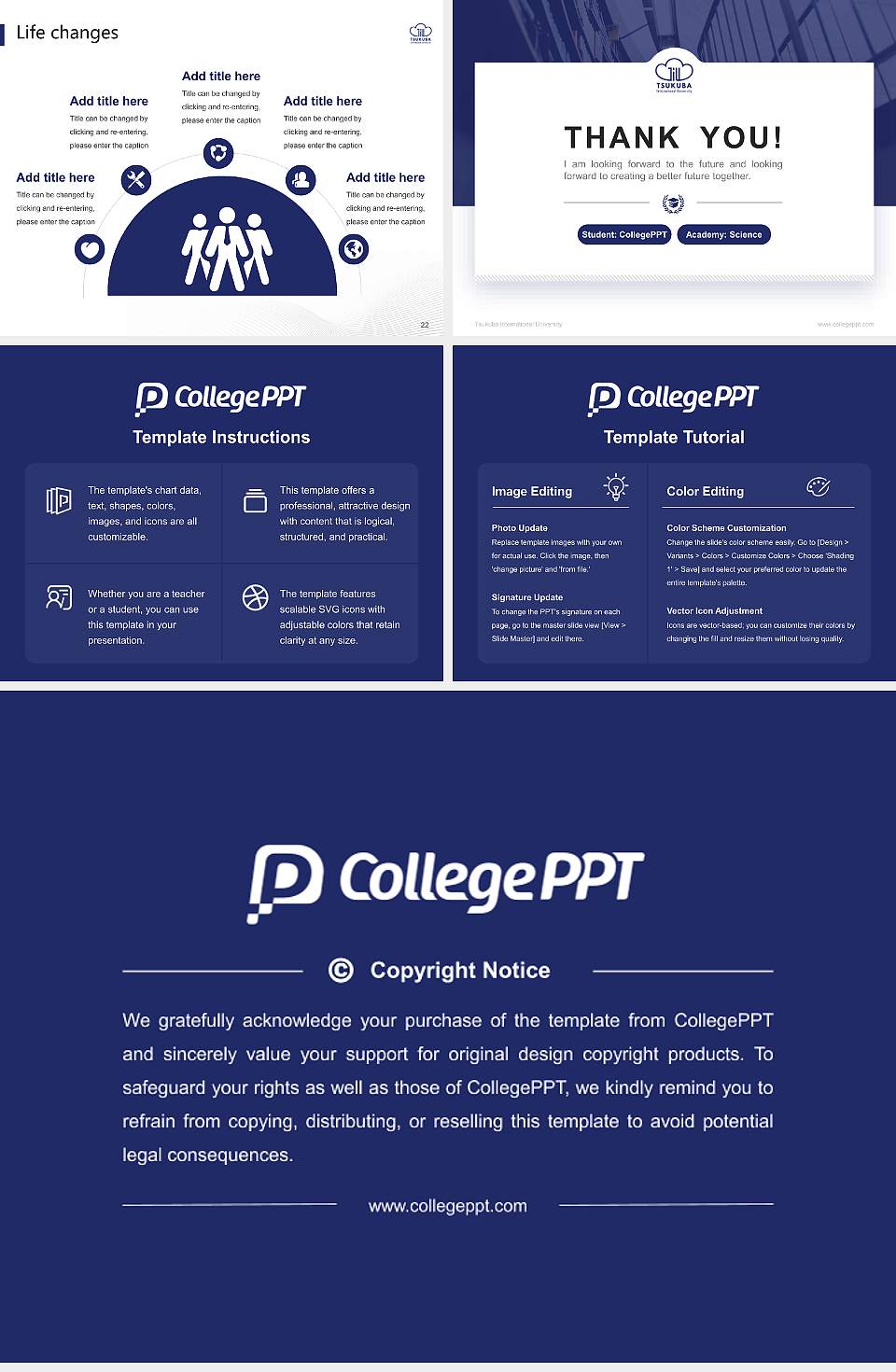 Tsukuba International University National Scholarship Defense PPT Template4:3 ratio PPT effect preview image4