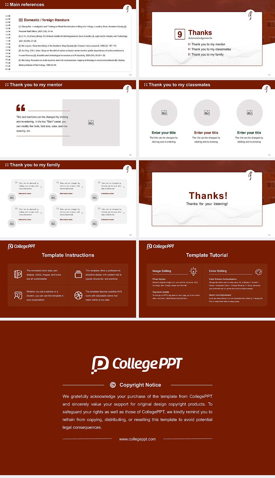Utsunomiya University Graduation Thesis Defense PPT Template16:9 ratio PPT effect preview image7