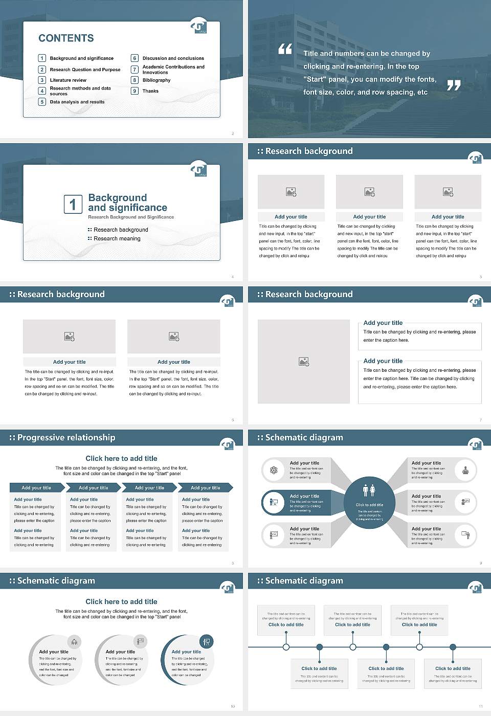 University of Toyama Graduation Thesis Defense PPT Template16:9 ratio PPT effect preview image2