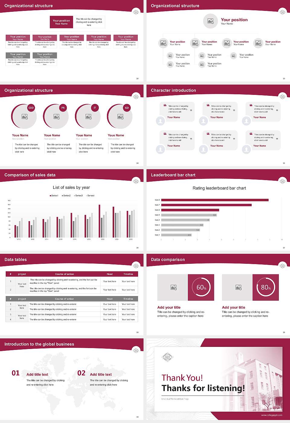University of The Sacred Heart, Tokyo Academic Presentation/Research Findings Report PPT Template16:9 ratio PPT effect preview image4