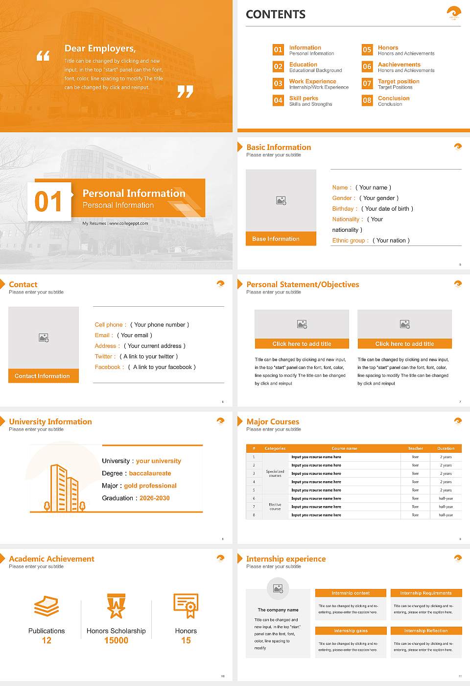 Wakayama University Resume PPT Template16:9 ratio PPT effect preview image2
