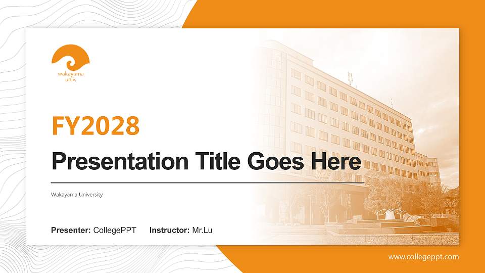 Wakayama University Academic Presentation/Research Findings Report PPT Template16:9 ratio PPT effect preview image