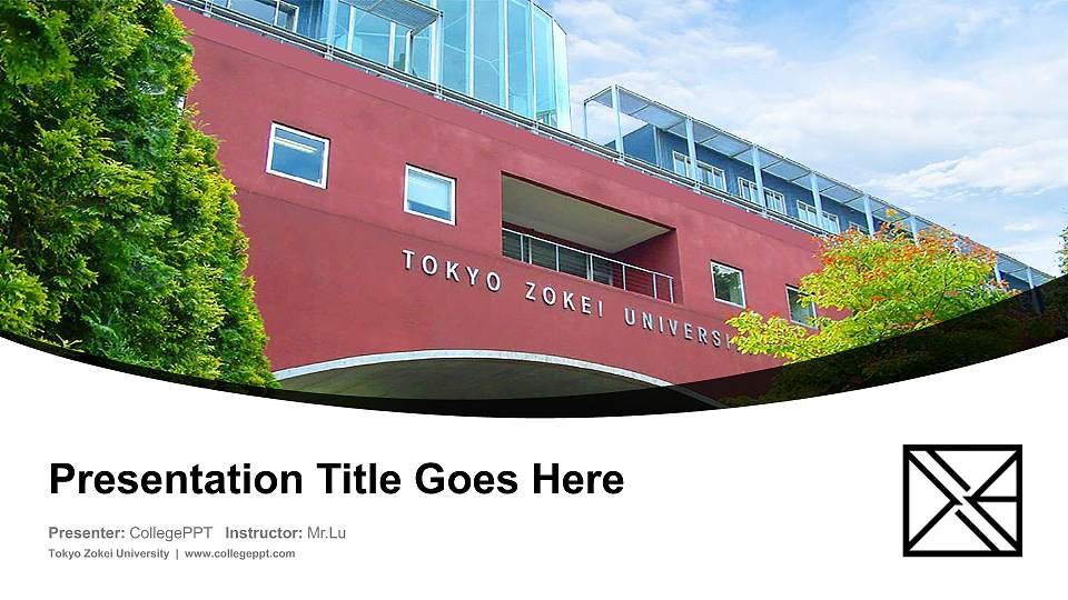 Tokyo Zokei University Course/Courseware Creation PPT Template16:9 ratio PPT effect preview image