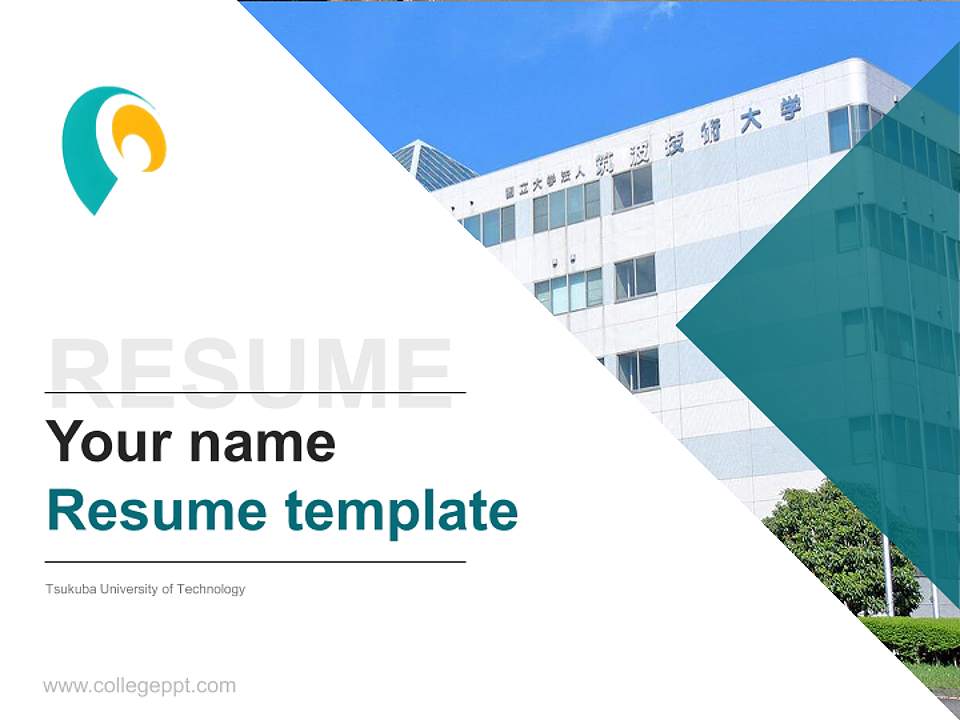 Tsukuba University of Technology Resume PPT Template4:3 ratio PPT effect preview image5