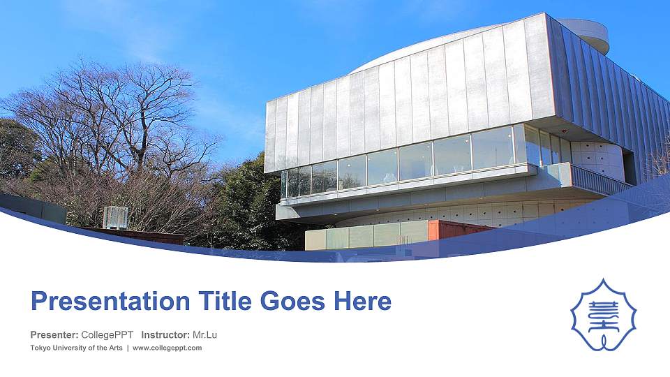 Tokyo University of the Arts Course/Courseware Creation PPT Template16:9 ratio PPT effect preview image