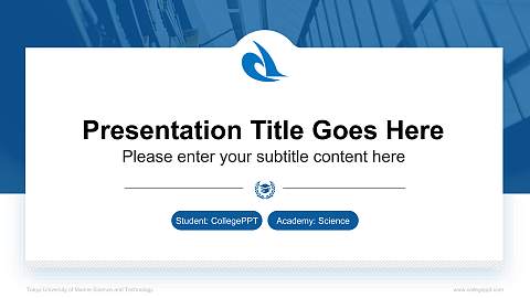 Tokyo University of Marine Science and Technology National Scholarship Defense PPT Template