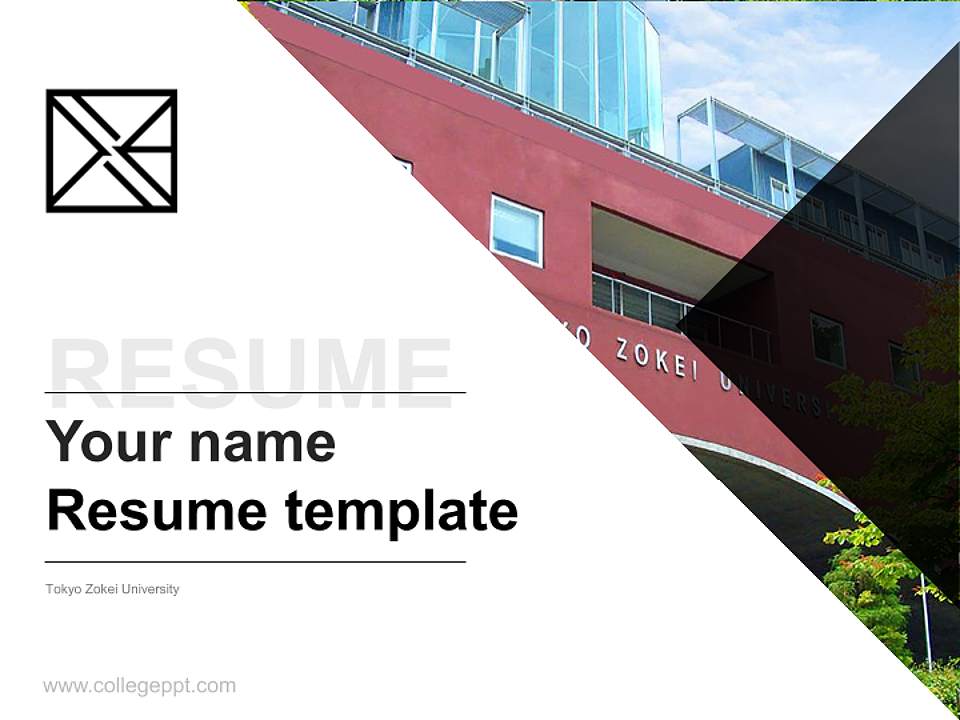 Tokyo Zokei University Resume PPT Template4:3 ratio PPT effect preview image5