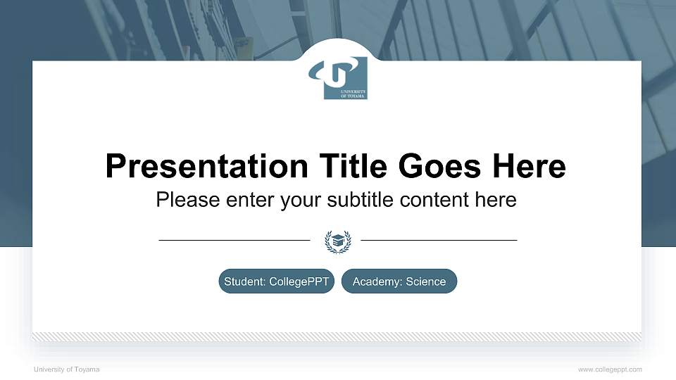 University of Toyama National Scholarship Defense PPT Template16:9 ratio PPT effect preview image