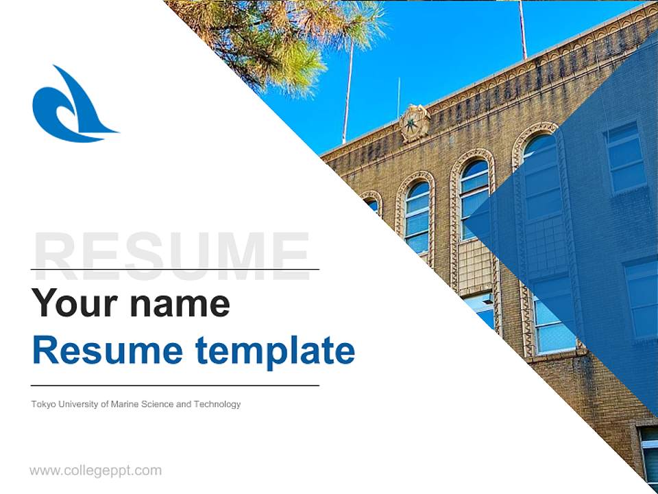 Tokyo University of Marine Science and Technology Resume PPT Template4:3 ratio PPT effect preview image5