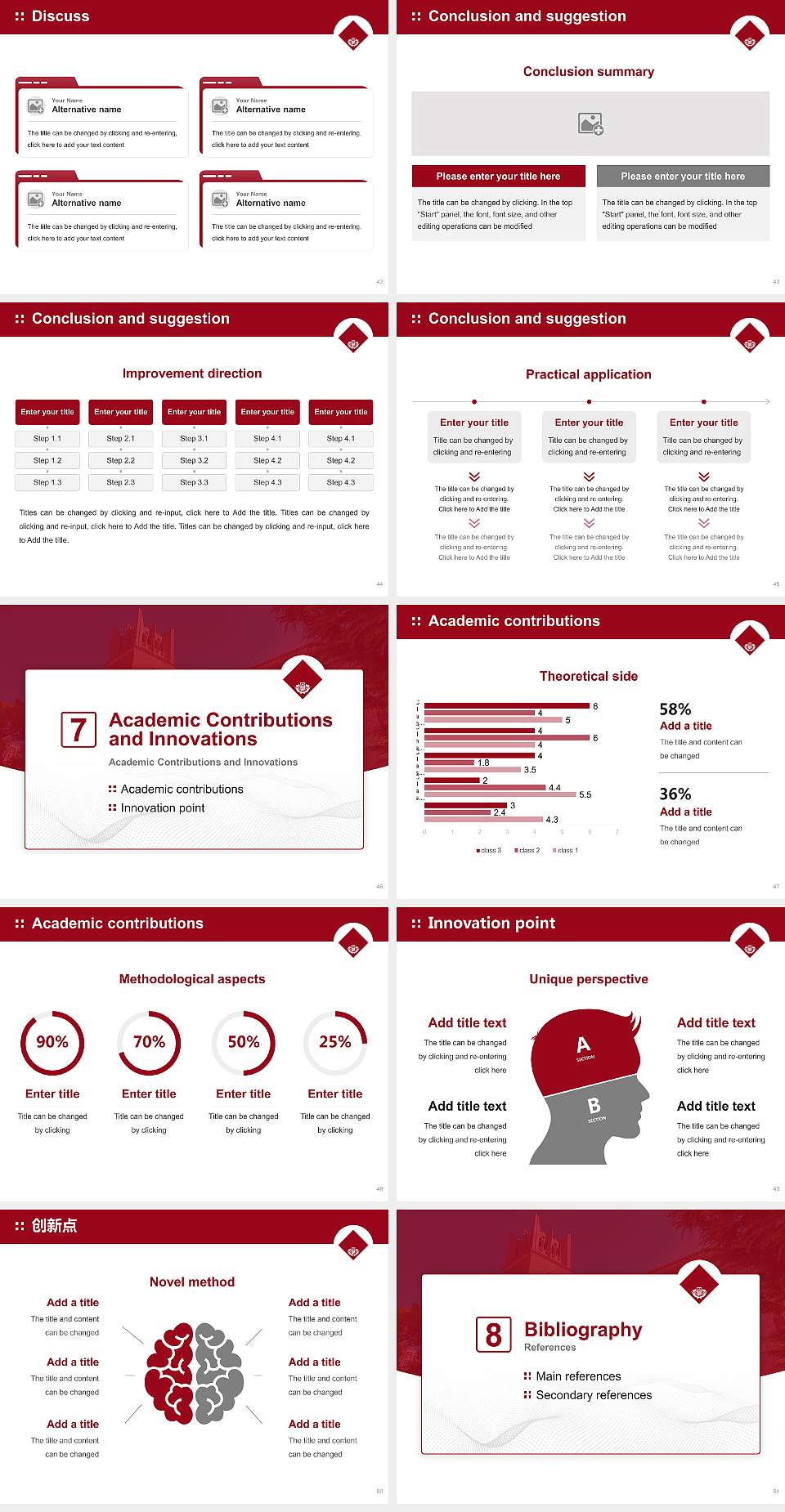 Waseda University Graduation Thesis Defense PPT Template4:3 ratio PPT effect preview image6