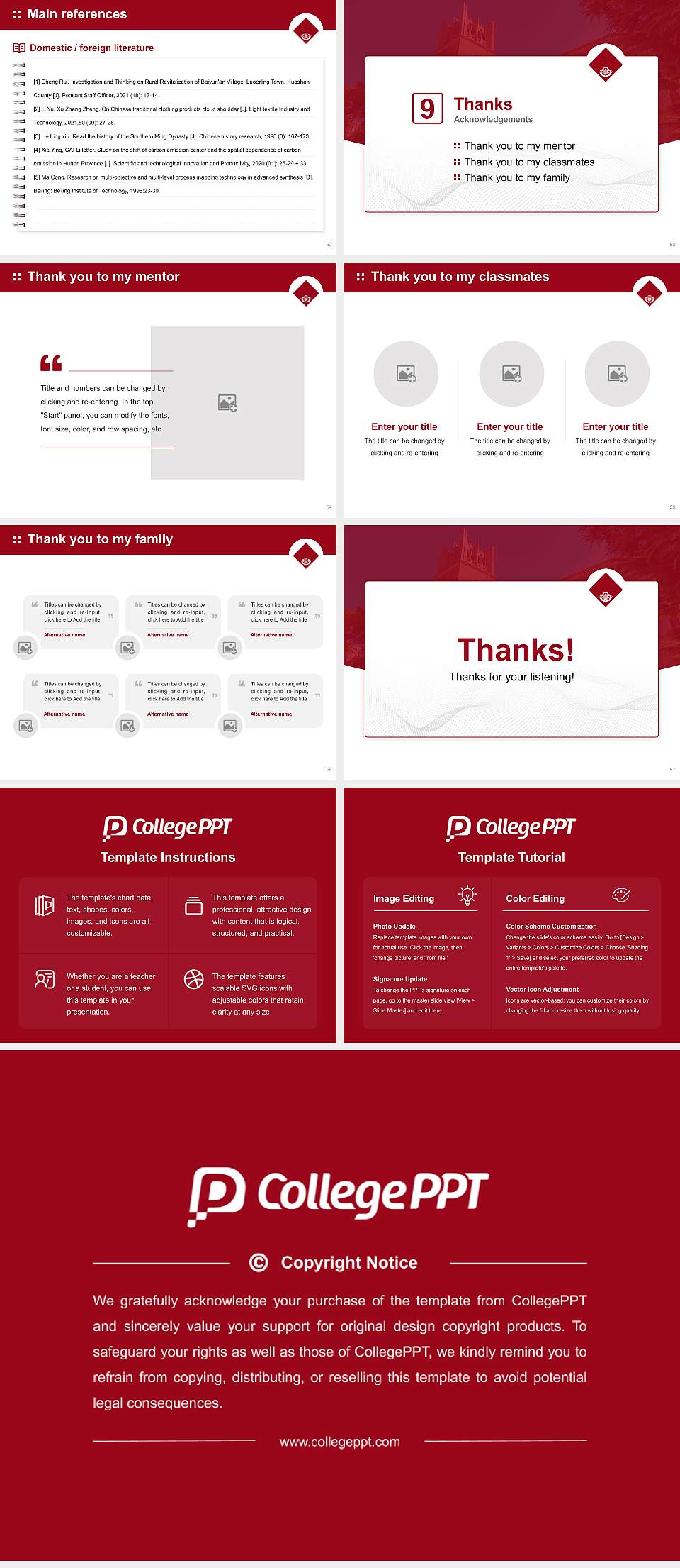 Waseda University Graduation Thesis Defense PPT Template4:3 ratio PPT effect preview image7