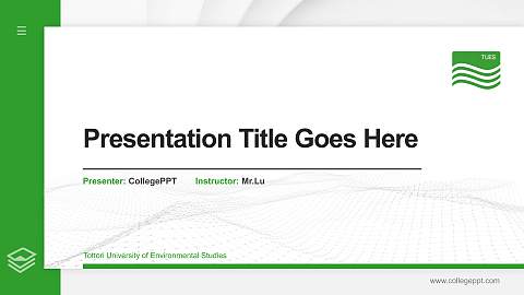 Tottori University of Environmental Studies Thesis Proposal/Graduation Defense PPT Template