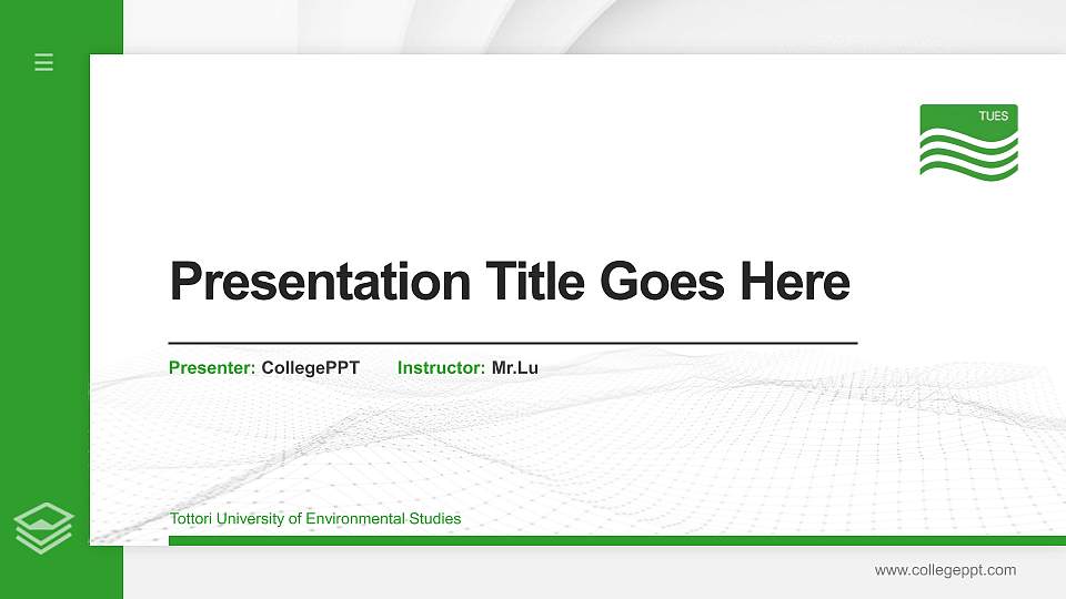 Tottori University of Environmental Studies Thesis Proposal/Graduation Defense PPT Template16:9 ratio PPT effect preview image