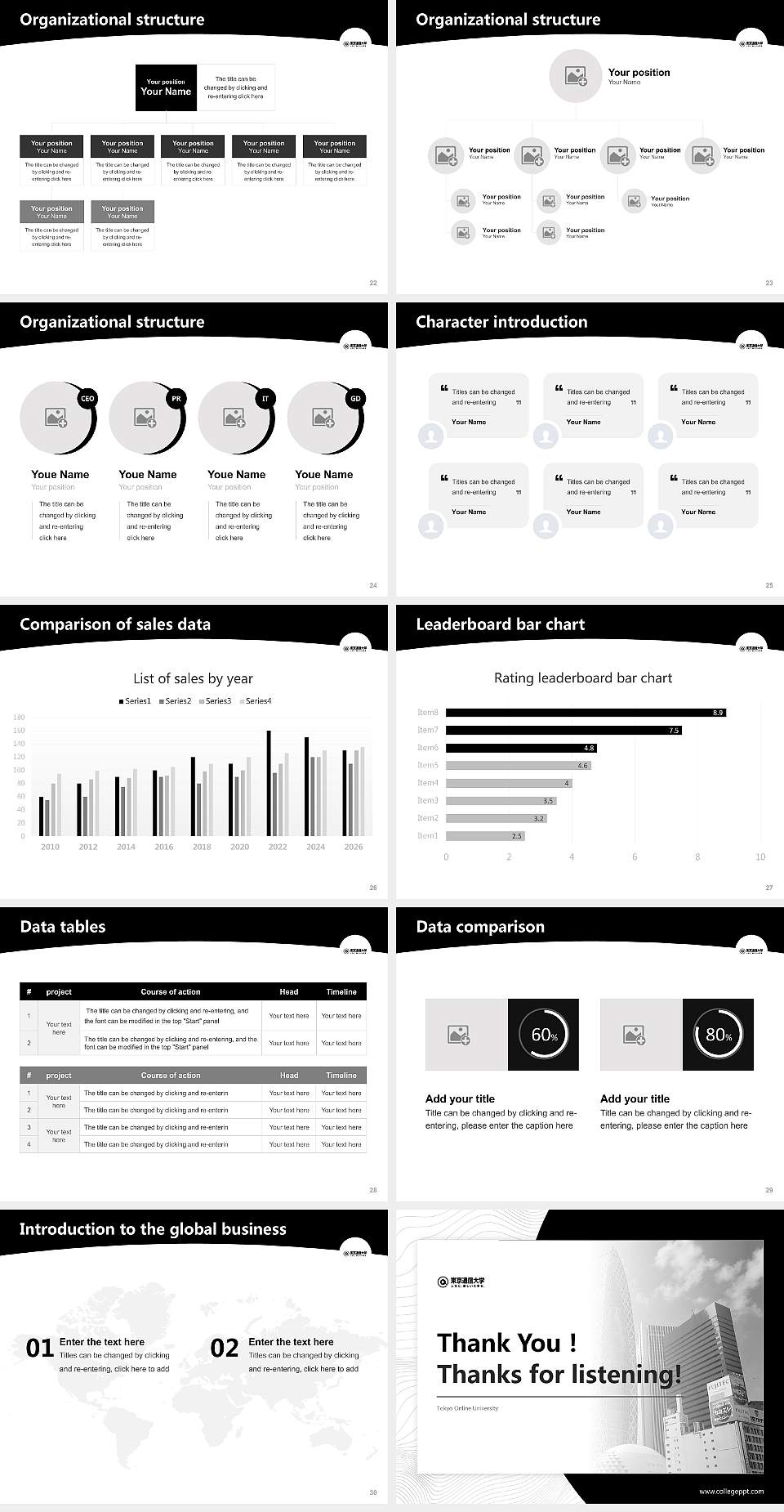 Tokyo Online University Academic Presentation/Research Findings Report PPT Template4:3 ratio PPT effect preview image4