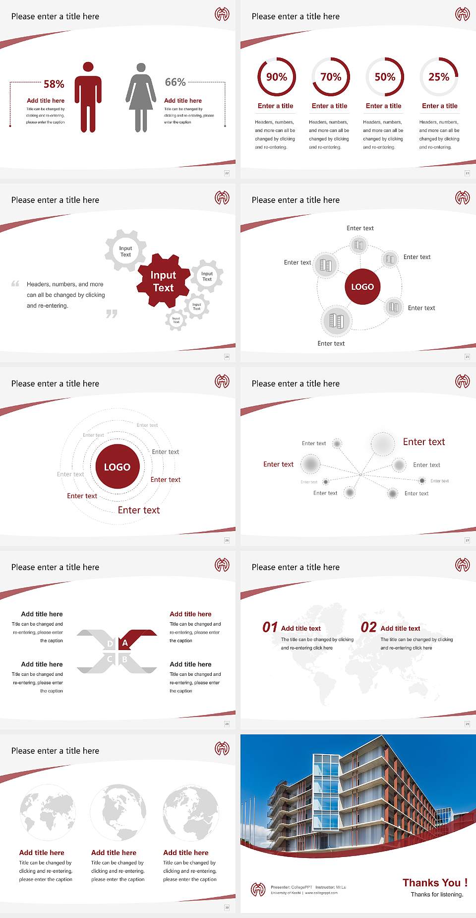 University of Kochi Course/Courseware Creation PPT Template4:3 ratio PPT effect preview image4
