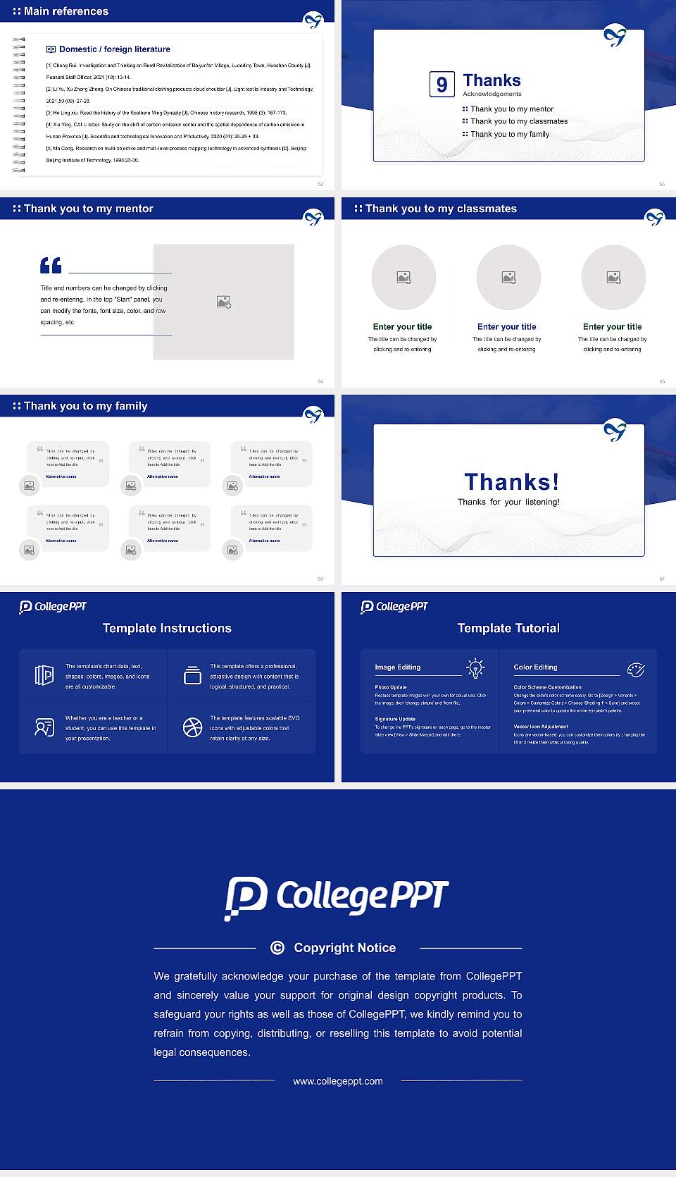 Tottori University Graduation Thesis Defense PPT Template16:9 ratio PPT effect preview image7