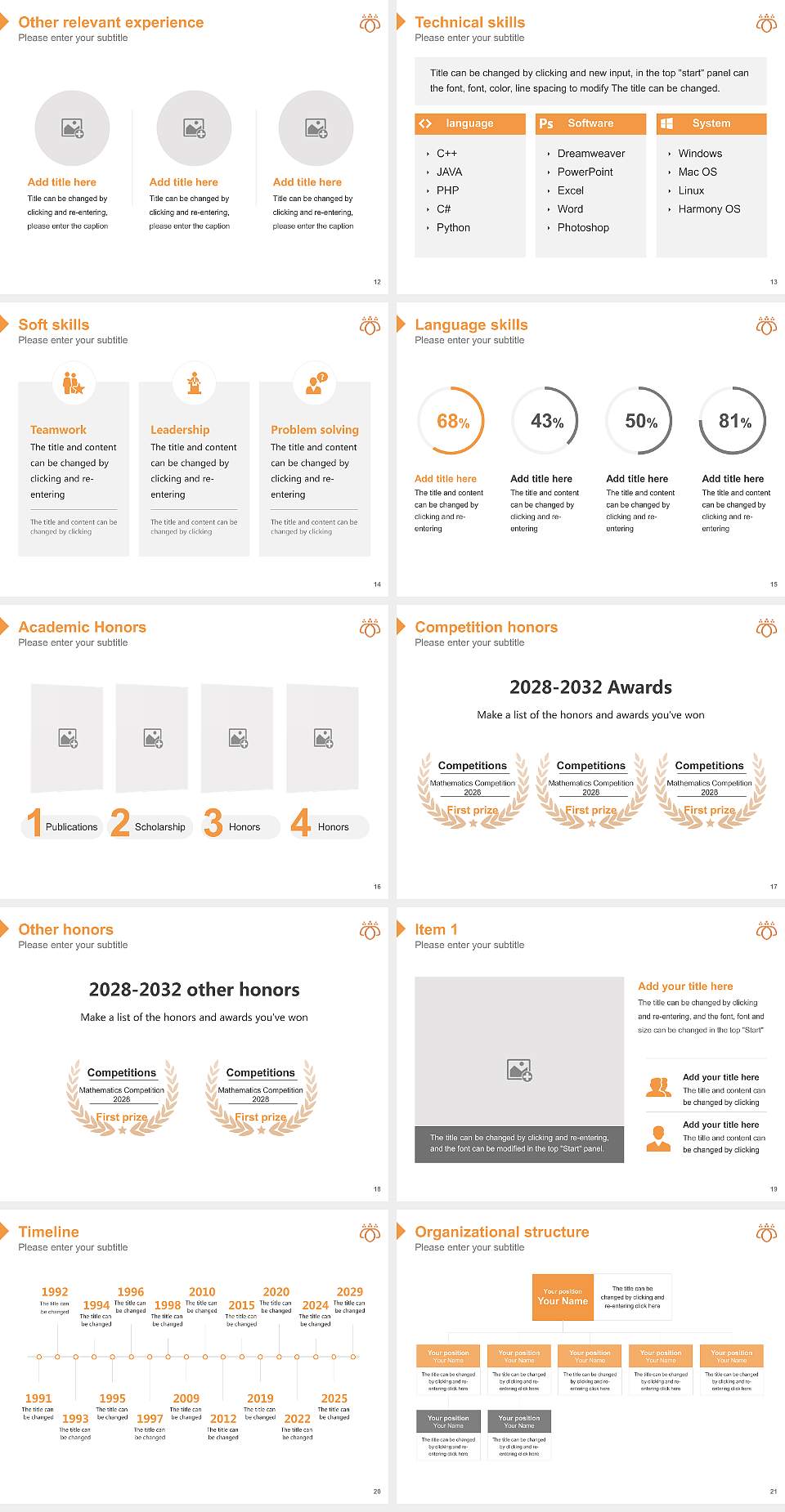 Tsurumi University Resume PPT Template4:3 ratio PPT effect preview image3