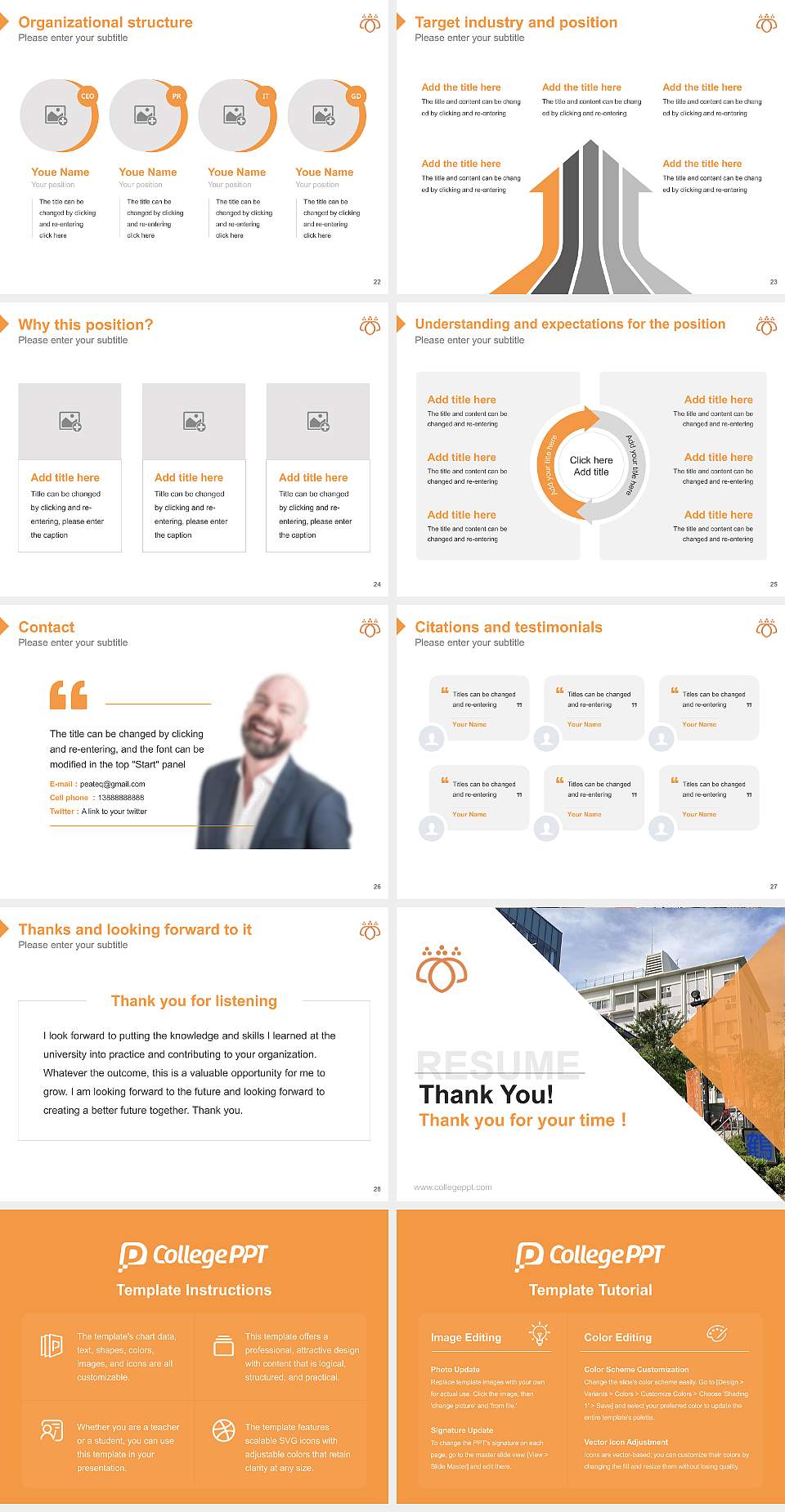 Tsurumi University Resume PPT Template4:3 ratio PPT effect preview image4