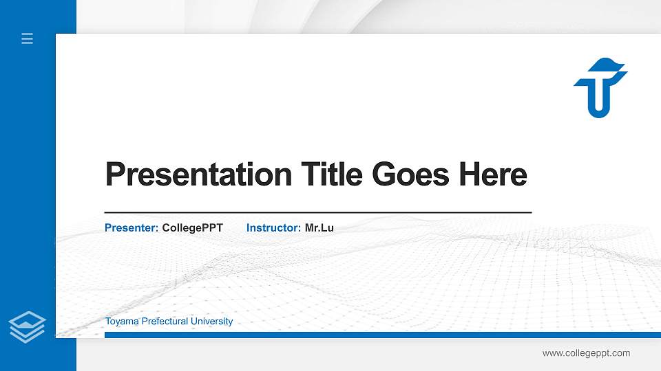 Toyama Prefectural University Thesis Proposal/Graduation Defense PPT Template16:9 ratio PPT effect preview image