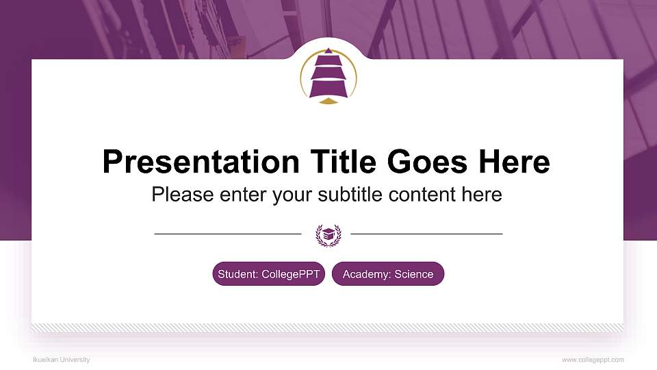 Ikueikan University National Scholarship Defense PPT Template16:9 ratio PPT effect preview image