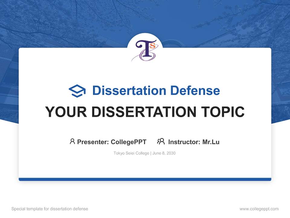 Tokyo Seiei College Graduation Thesis Defense PPT Template4:3 ratio PPT effect preview image7
