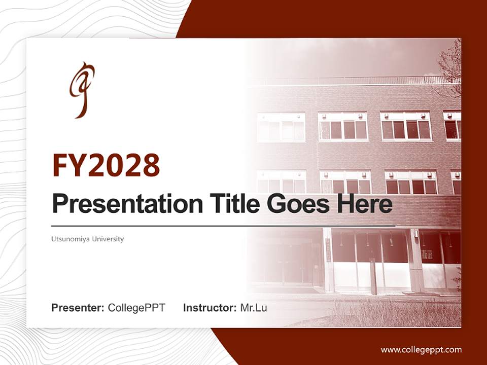 Utsunomiya University Academic Presentation/Research Findings Report PPT Template4:3 ratio PPT effect preview image5