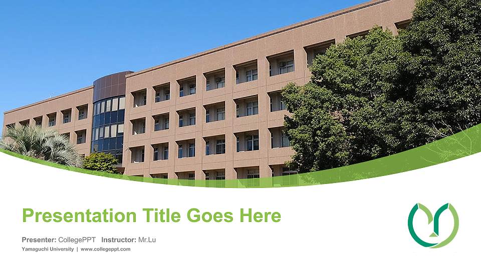 Yamaguchi University Course/Courseware Creation PPT Template16:9 ratio PPT effect preview image