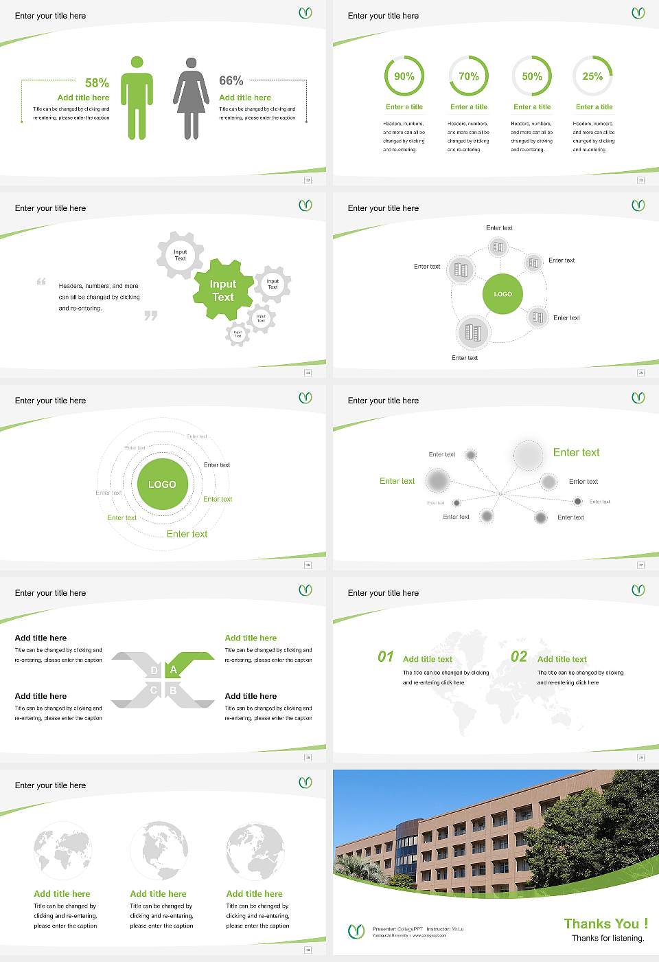 Yamaguchi University Course/Courseware Creation PPT Template16:9 ratio PPT effect preview image4