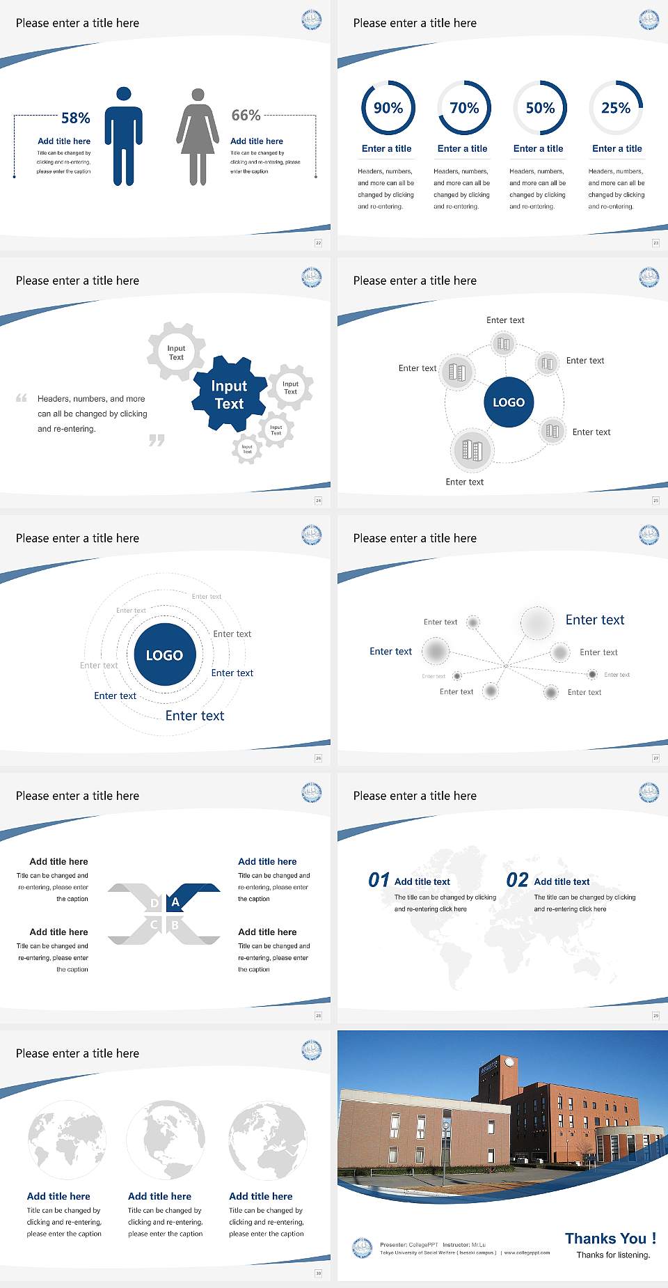 Tokyo University of Social Welfare（Isesaki campus） Course/Courseware Creation PPT Template4:3 ratio PPT effect preview image4
