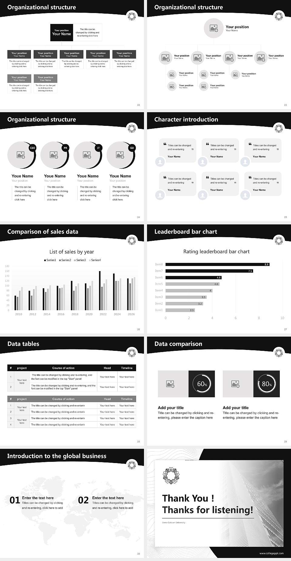 Ueno Gakuen University Academic Presentation/Research Findings Report PPT Template4:3 ratio PPT effect preview image4
