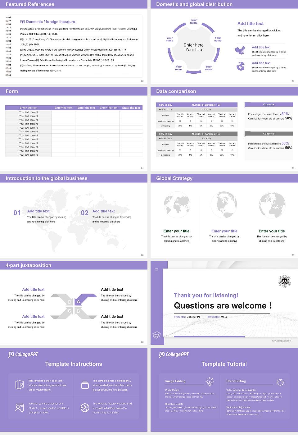 Tokyo Women’s College of Physical Education Thesis Proposal/Graduation Defense PPT Template16:9 ratio PPT effect preview image4