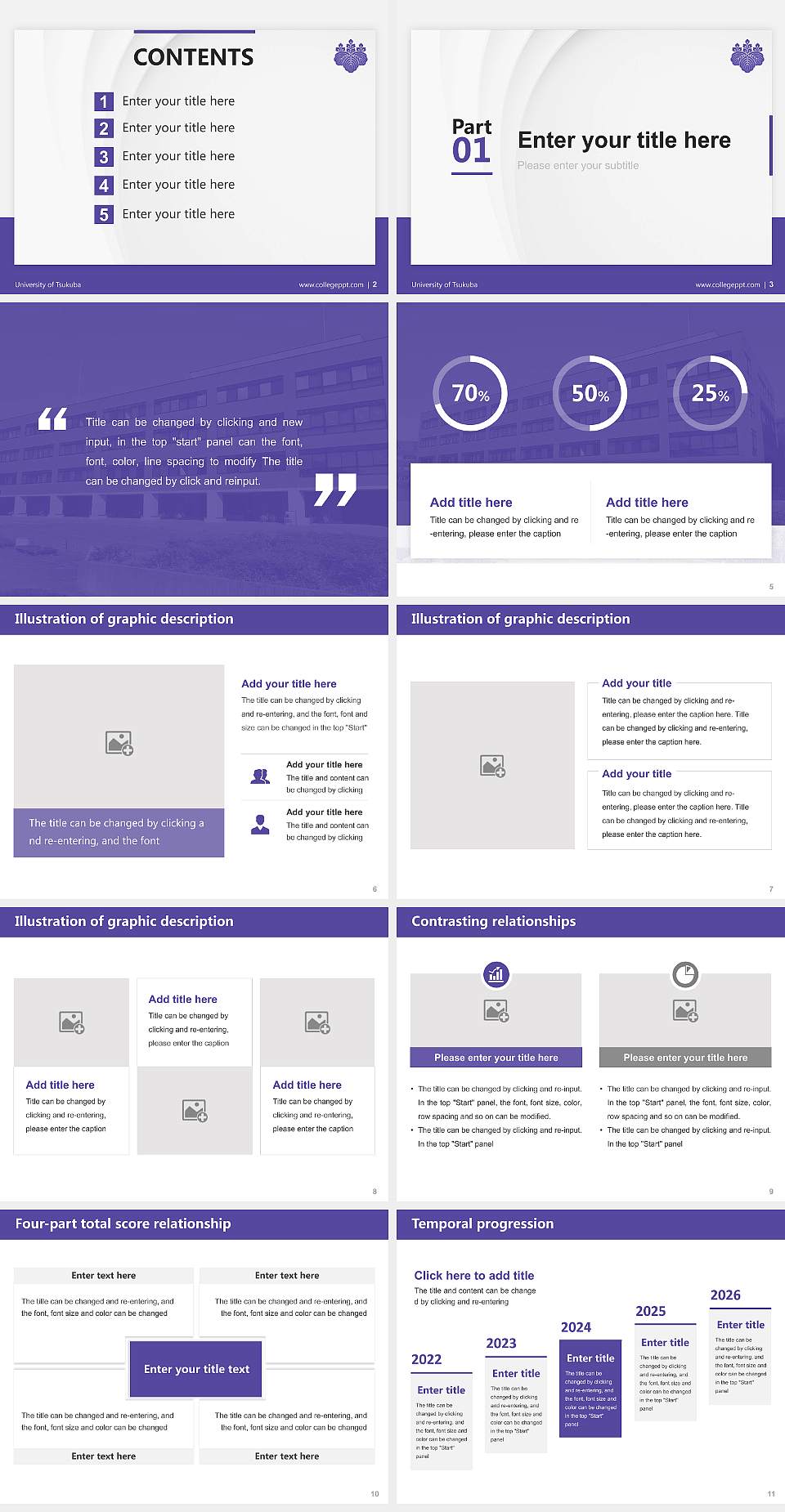 University of Tsukuba Thesis Proposal/Graduation Defense PPT Template4:3 ratio PPT effect preview image2