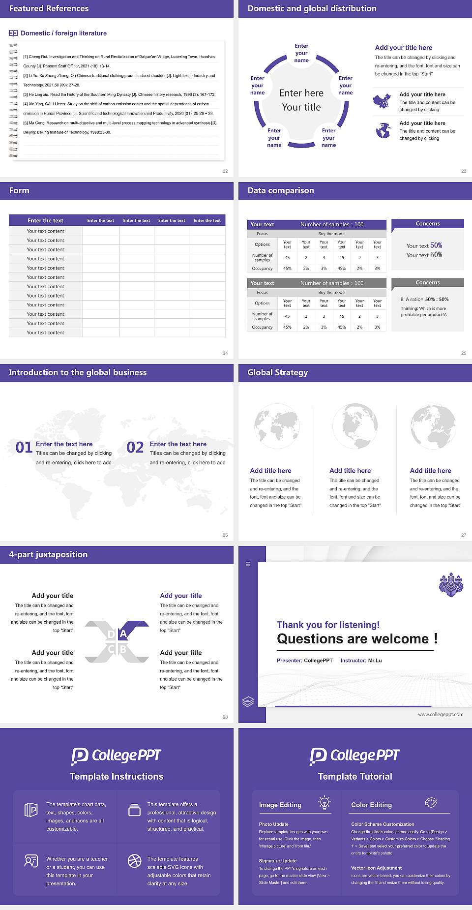 University of Tsukuba Thesis Proposal/Graduation Defense PPT Template4:3 ratio PPT effect preview image4