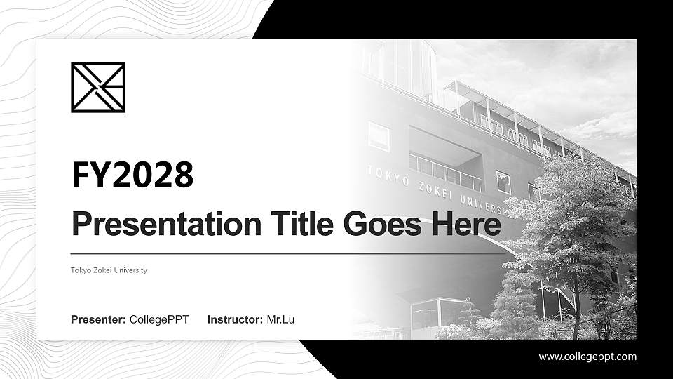 Tokyo Zokei University Academic Presentation/Research Findings Report PPT Template16:9 ratio PPT effect preview image