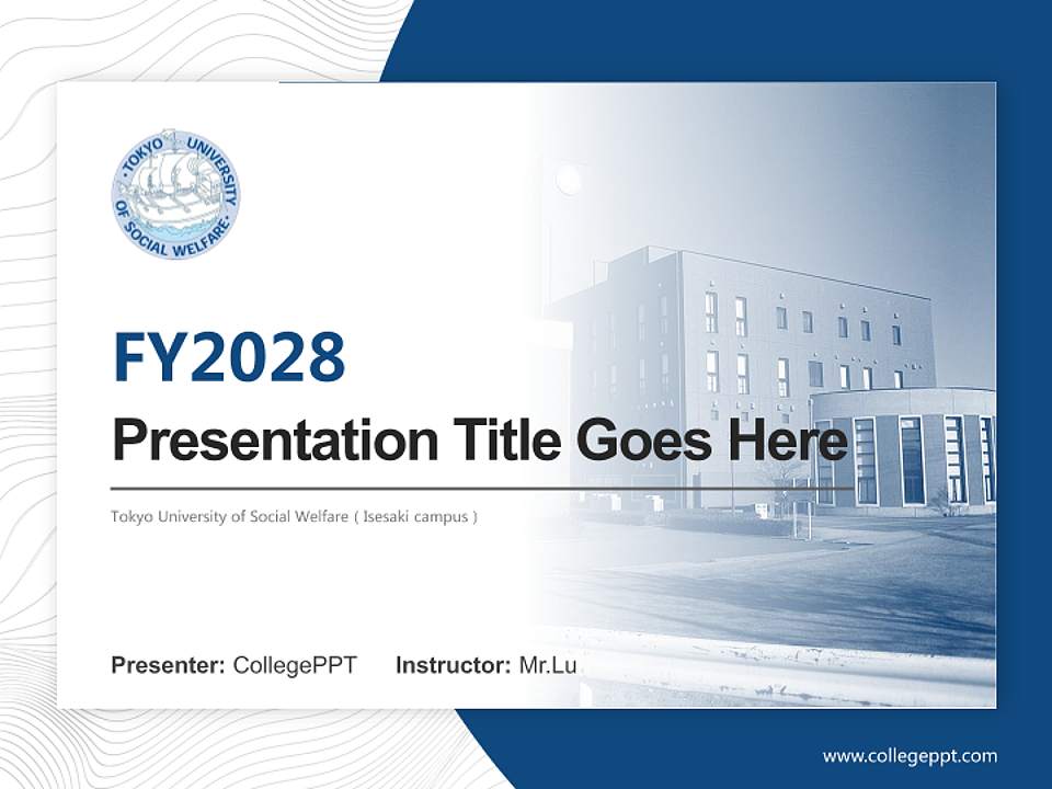 Tokyo University of Social Welfare（Isesaki campus） Academic Presentation/Research Findings Report PPT Template4:3 ratio PPT effect preview image5