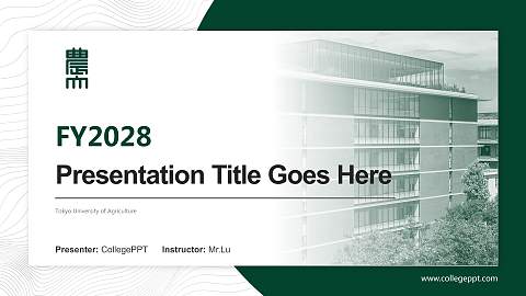 Tokyo University of Agriculture Academic Presentation/Research Findings Report PPT Template