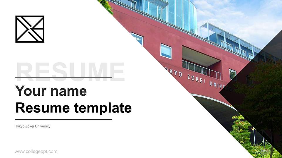 Tokyo Zokei University Resume PPT Template16:9 ratio PPT effect preview image