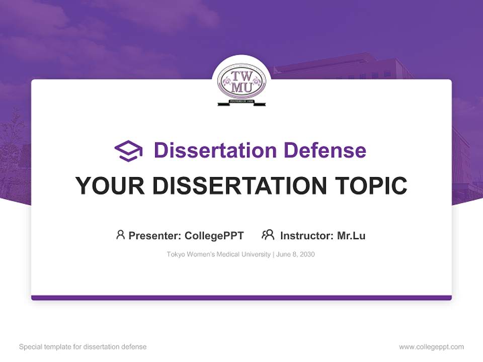 Tokyo Women’s Medical University Graduation Thesis Defense PPT Template4:3 ratio PPT effect preview image7
