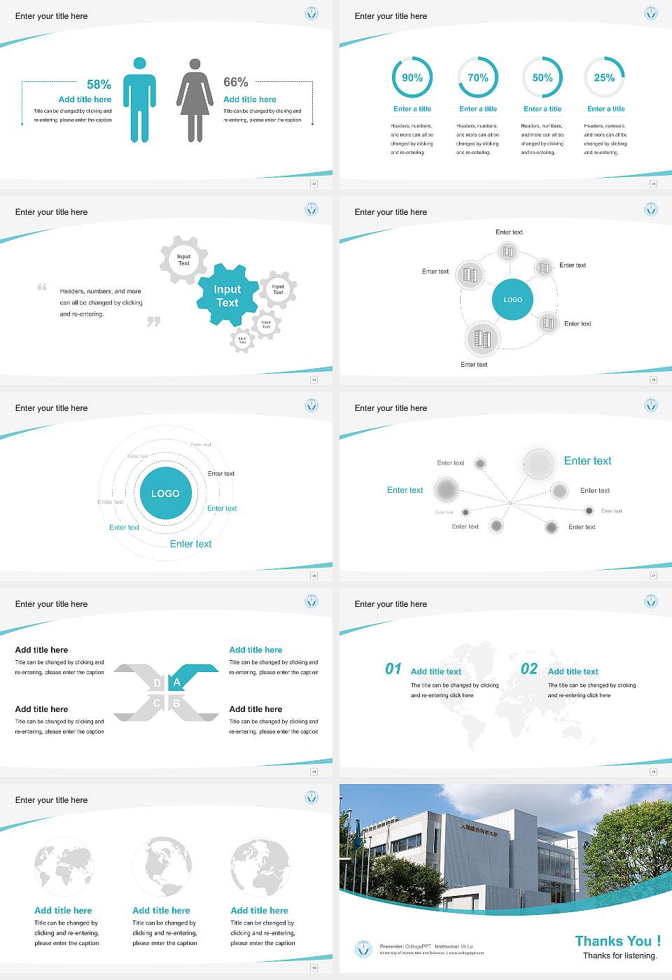 University of Human Arts and Sciences Course/Courseware Creation PPT Template16:9 ratio PPT effect preview image4