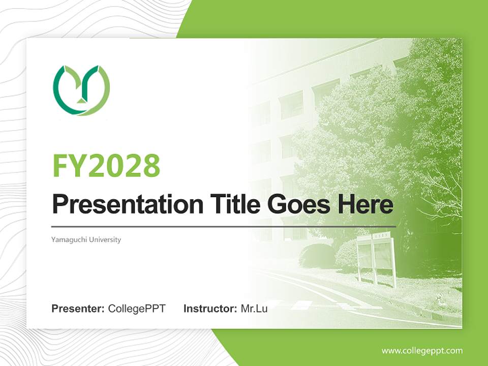 Yamaguchi University Academic Presentation/Research Findings Report PPT Template4:3 ratio PPT effect preview image5