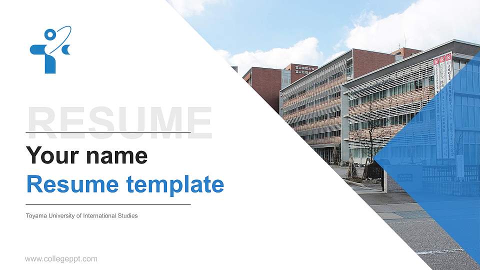 Toyama University of International Studies Resume PPT Template16:9 ratio PPT effect preview image